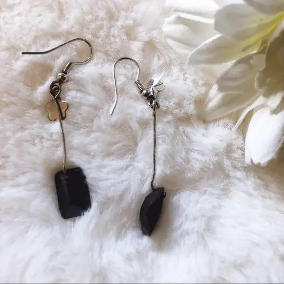 Silver Black Dazzle Earrings - Picture 7 of 10